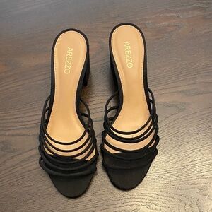 Arezzo Black Strappy Women's Heels
